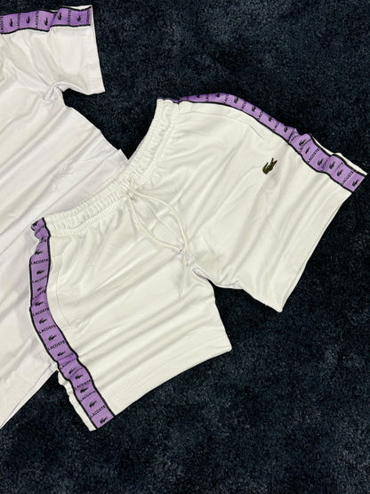 Conjunto Lacoste (Blanco/Morado)